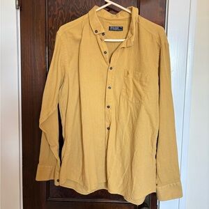 Polo Ralph Lauren Golden Yellow Men's Button Down Shirt 100% Cotton XXL